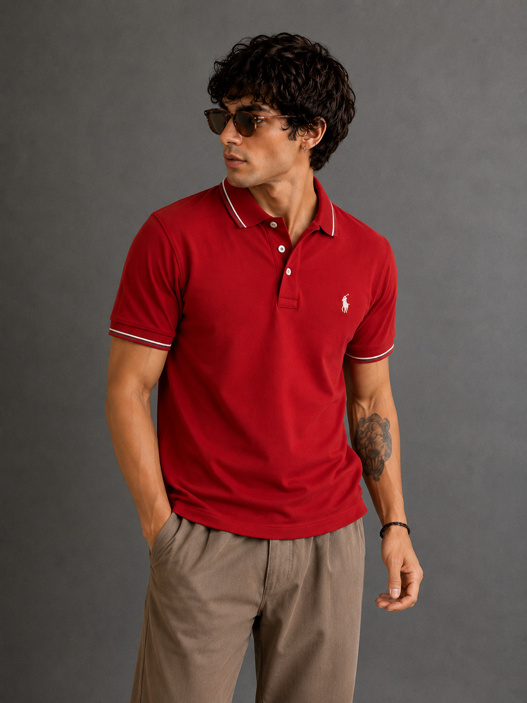 Red-Sporty and Bold Polo T-Shirt For Men