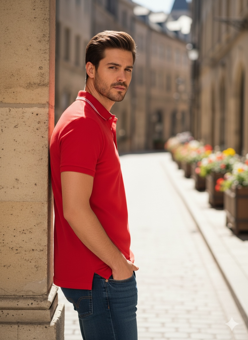 Red-Sporty and Bold Polo T-Shirt For Men