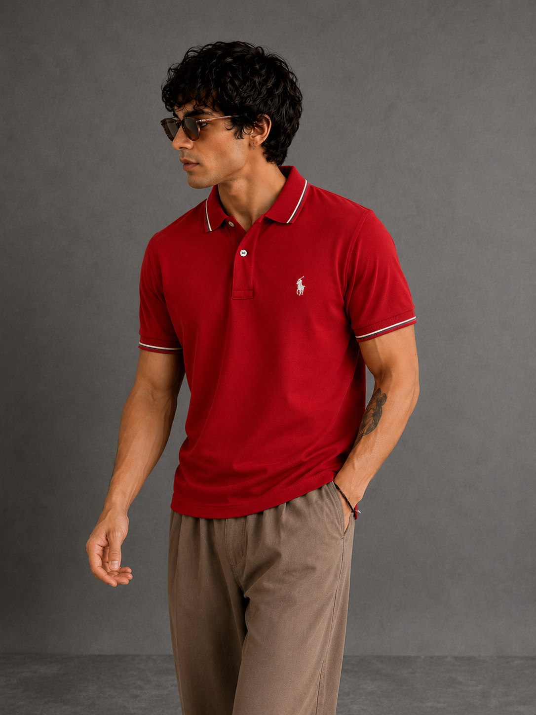 Red-Sporty and Bold Polo T-Shirt For Men