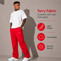 Spring Summer Red Daily Wear Pajamas