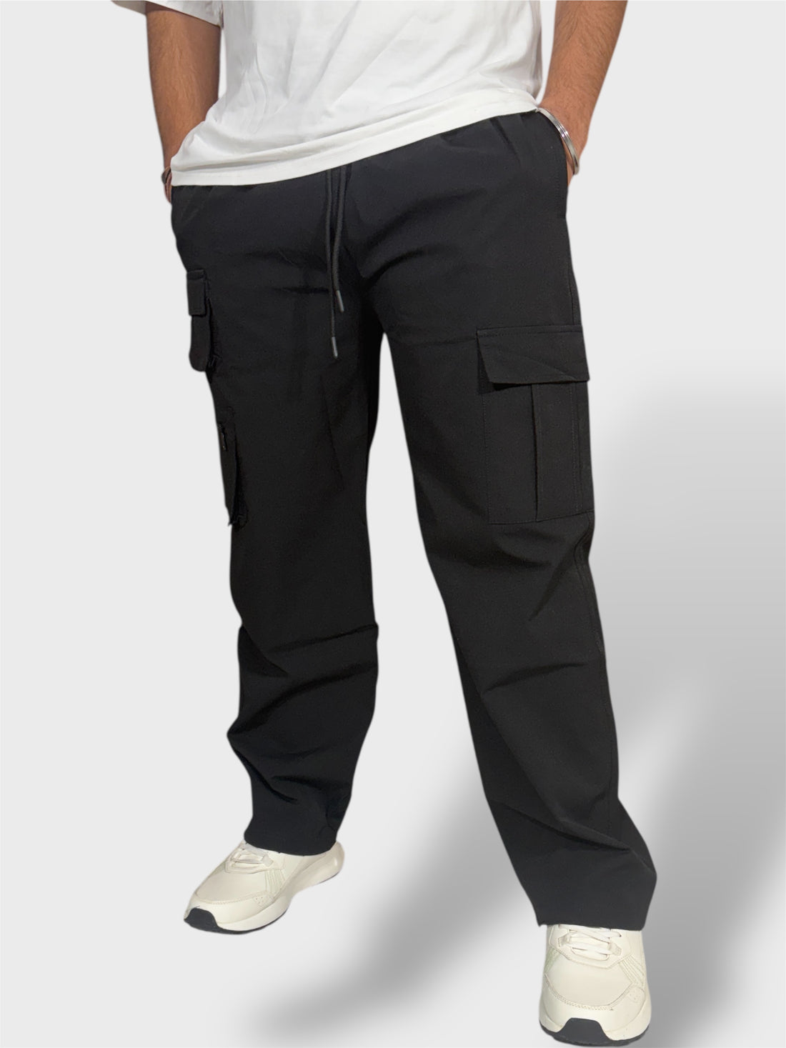 Relax Fit Black Travel Cargo Pants