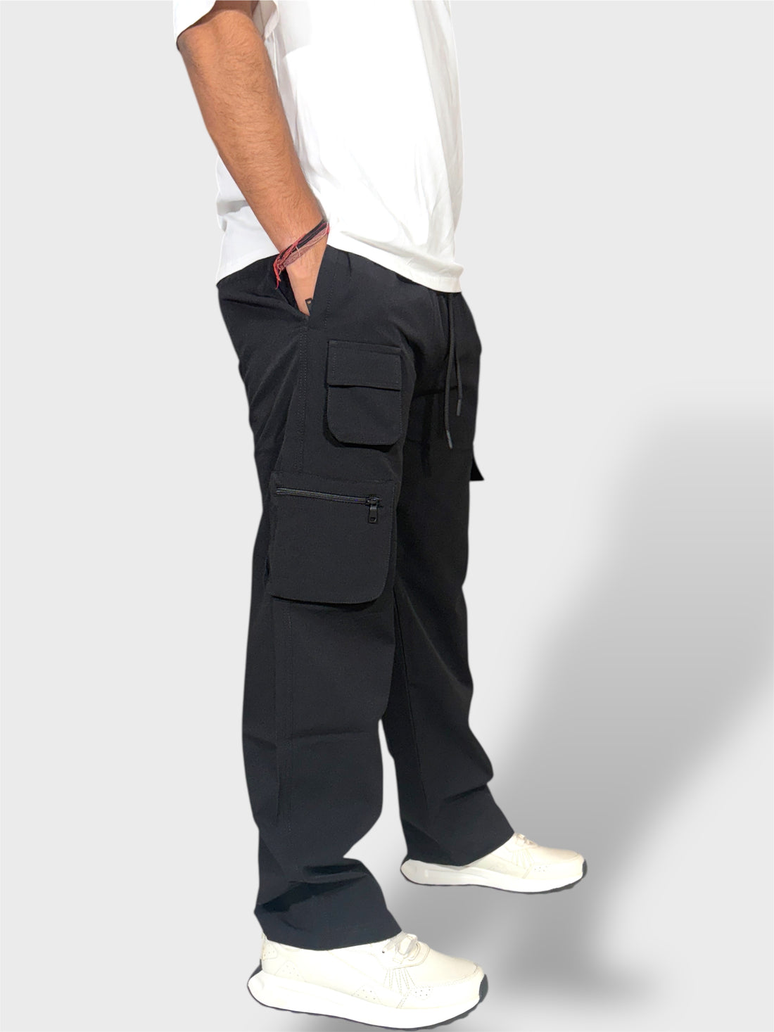 Relax Fit Black Travel Cargo Pants