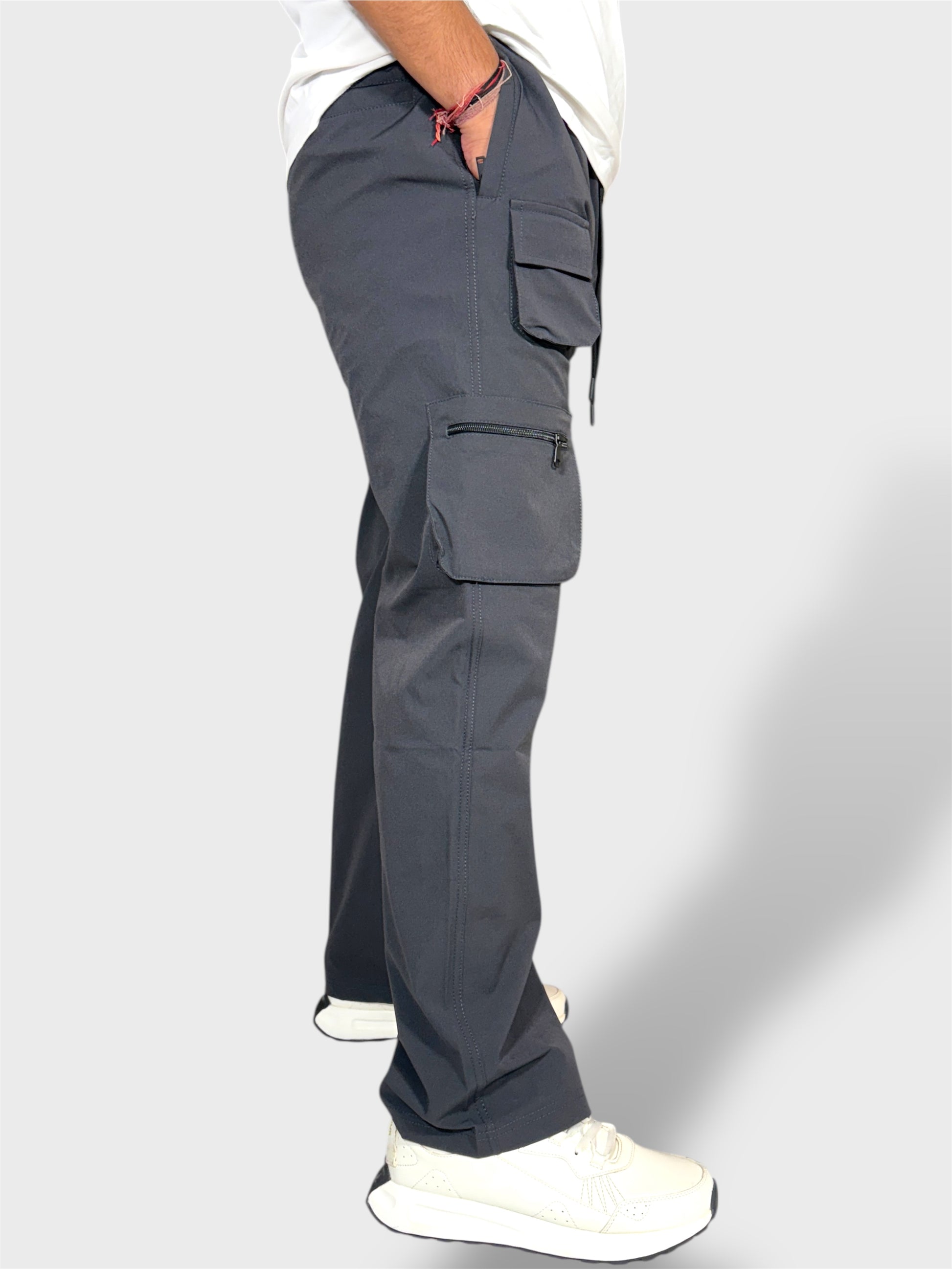 Relax Fit Dark-Grey Travel Cargo Pants