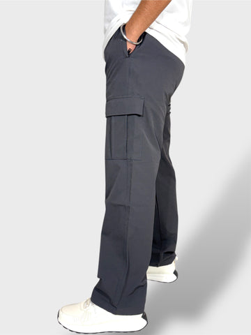 Relax Fit Dark-Grey Travel Cargo Pants