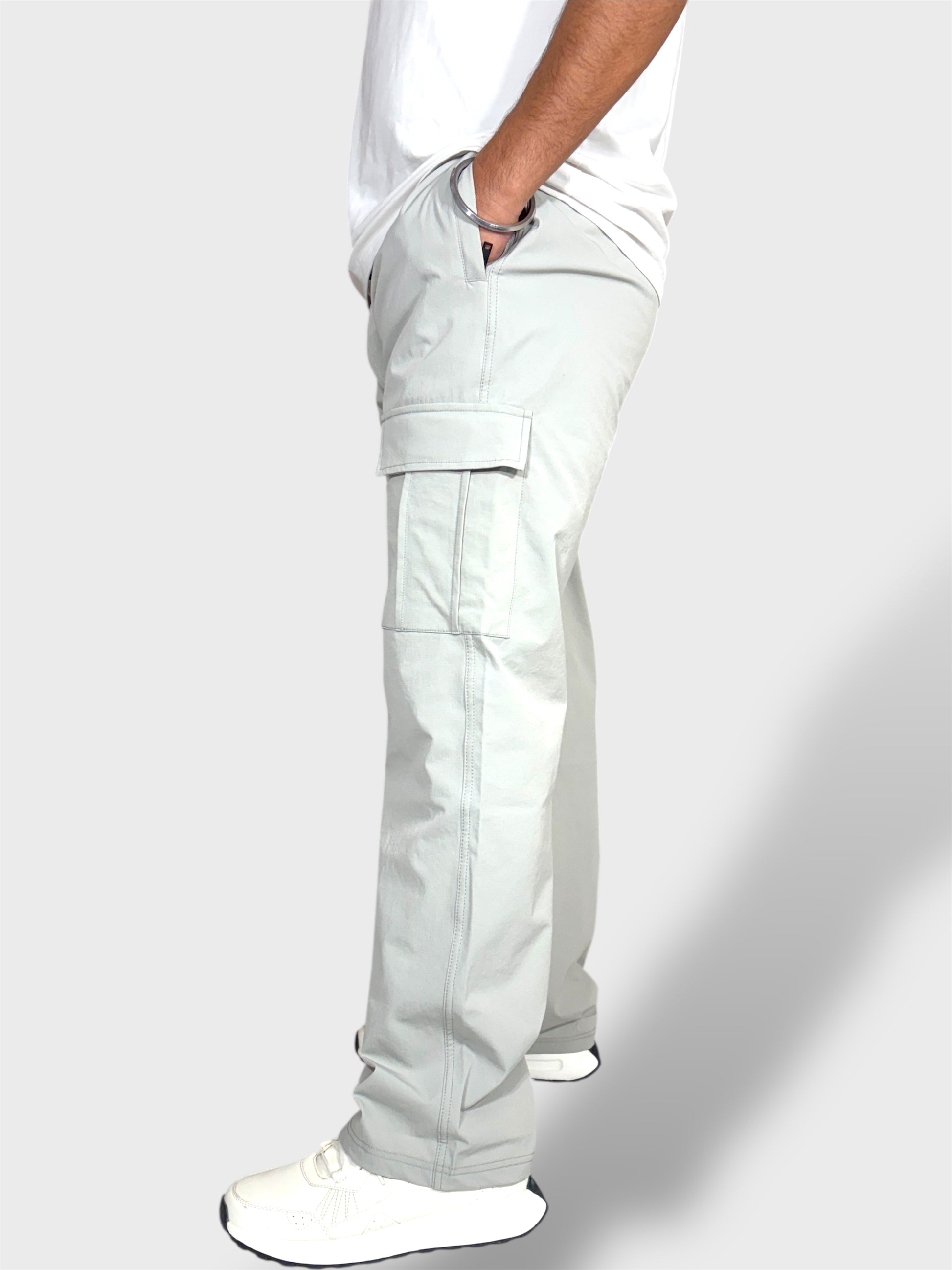 Relax Fit Grey-Green Travel Cargo Pants