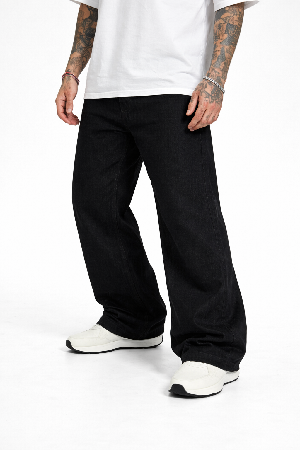 Straight Fit Black Jeans-Side