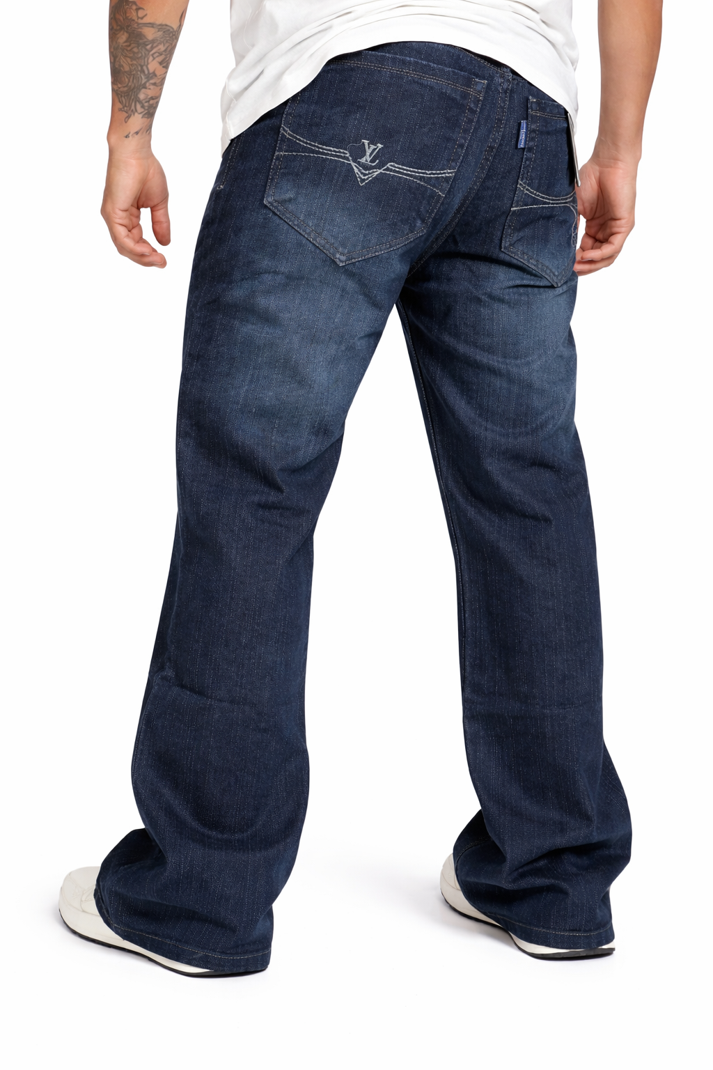 Straight Fit Blue Jeans-Back