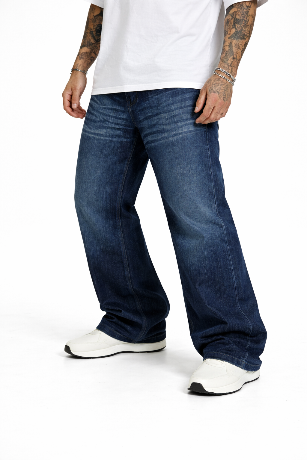 Straight Fit Blue Jeans-Side