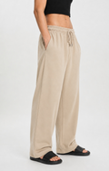 Unisex Beige Wide-Leg Track Pants