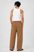 Unisex Camel Brown  Wide-Leg Track Pants