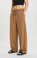 Unisex Camel Brown  Wide-Leg Track Pants