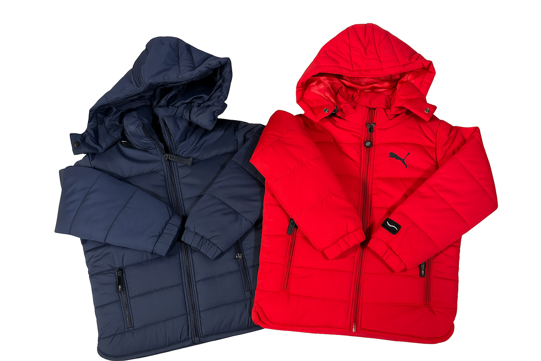 Winterwear-Highly Insulated Off-White Winter Jacket for Kids-Red