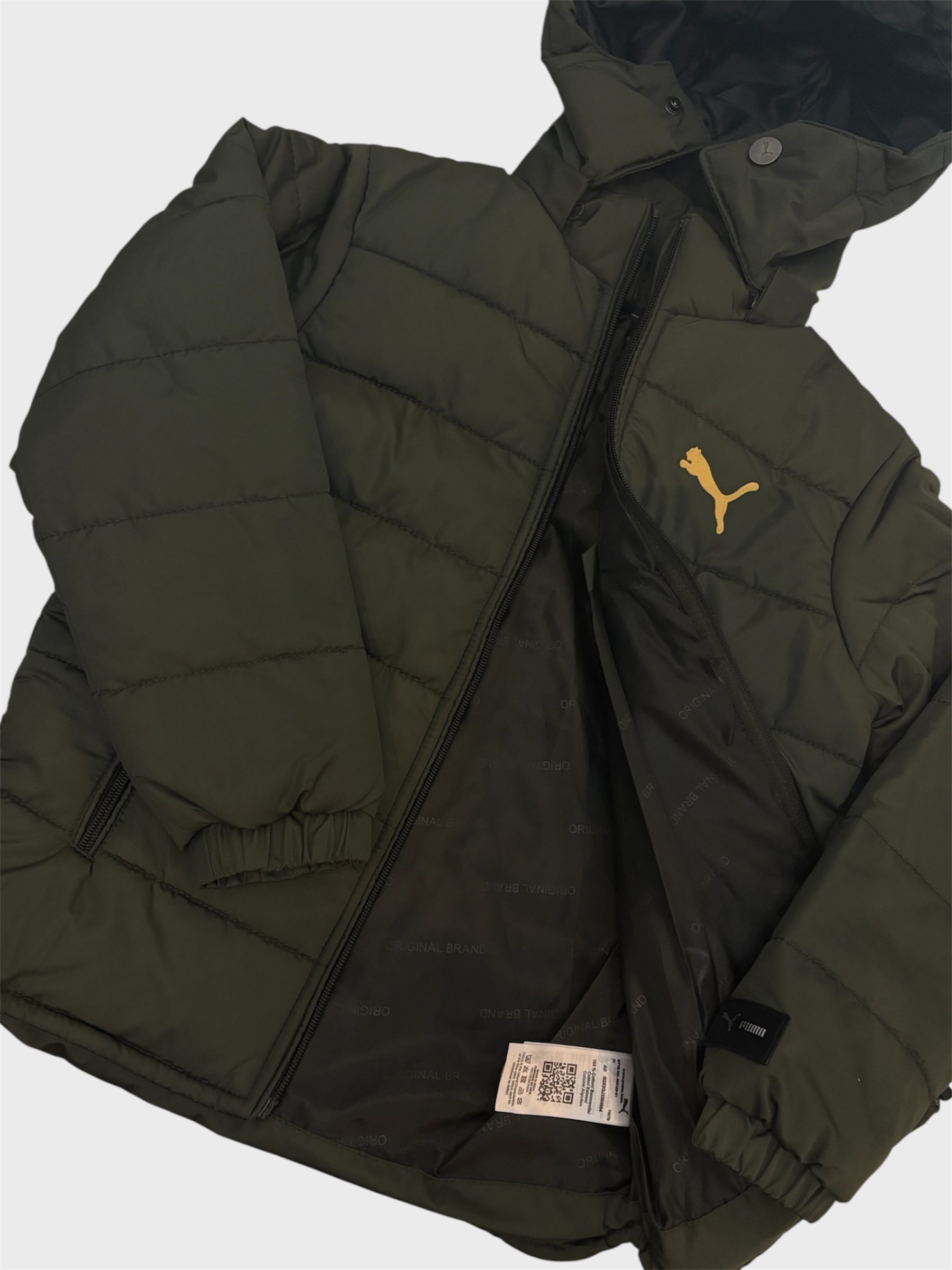 Winterwear-Highly Insulated Olive Green Winter Jacket for Kids