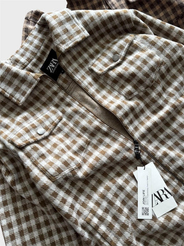 Beige Regular Fit Shacket For Men